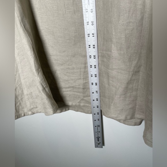 CHARLOTTE KELLOGG Palm Beach Margot Tunic Top Blouse 100% Linen Tunic Khaki Sz M - Picture 6 of 9